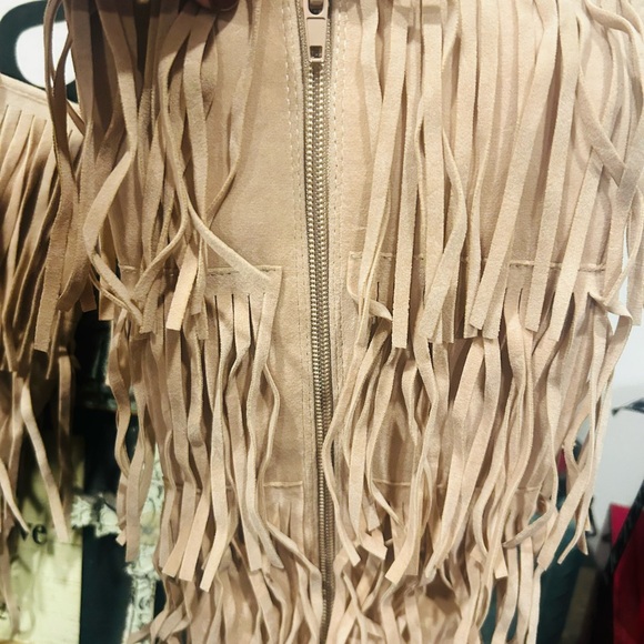 💋BEAUTIFUL BEIGE FRINGE STILETTO BOOTS💋 - Picture 4 of 4